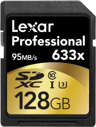 Produktfoto 1 von Lexar 128 GB 633x SDXC SD-Karte UHS 1 U3, Klasse 10, SLC