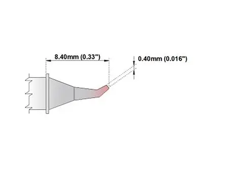 Produktfoto 1 von Thermaltronics 8.4 mm Lötspitze 0.4 mm spitz, gebogen 30 ° M für MX-500, MX-5000, MX5200, TMT-9000S-1, TMT-9000S-2