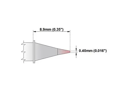 Produktfoto 1 von Thermaltronics 8.9 mm Lötspitze 0.4 mm Konisch, gerade M für MX-500, MX-5000, MX5200, TMT-9000S-1, TMT-9000S-2