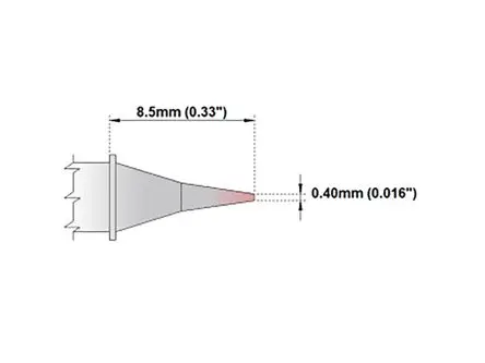 Produktfoto 1 von Thermaltronics 8.5 mm Lötspitze 0.4 mm Rundform M für MX-500, MX-5000, MX5200, TMT-9000S-1, TMT-9000S-2
