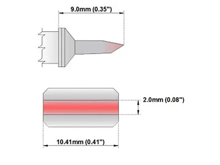 Produktfoto 1 von Thermaltronics 10.41 mm Lötspitze 9 mm Schmiege M für MX-500, MX-5000, MX5200, TMT-9000S-1, TMT-9000S-2