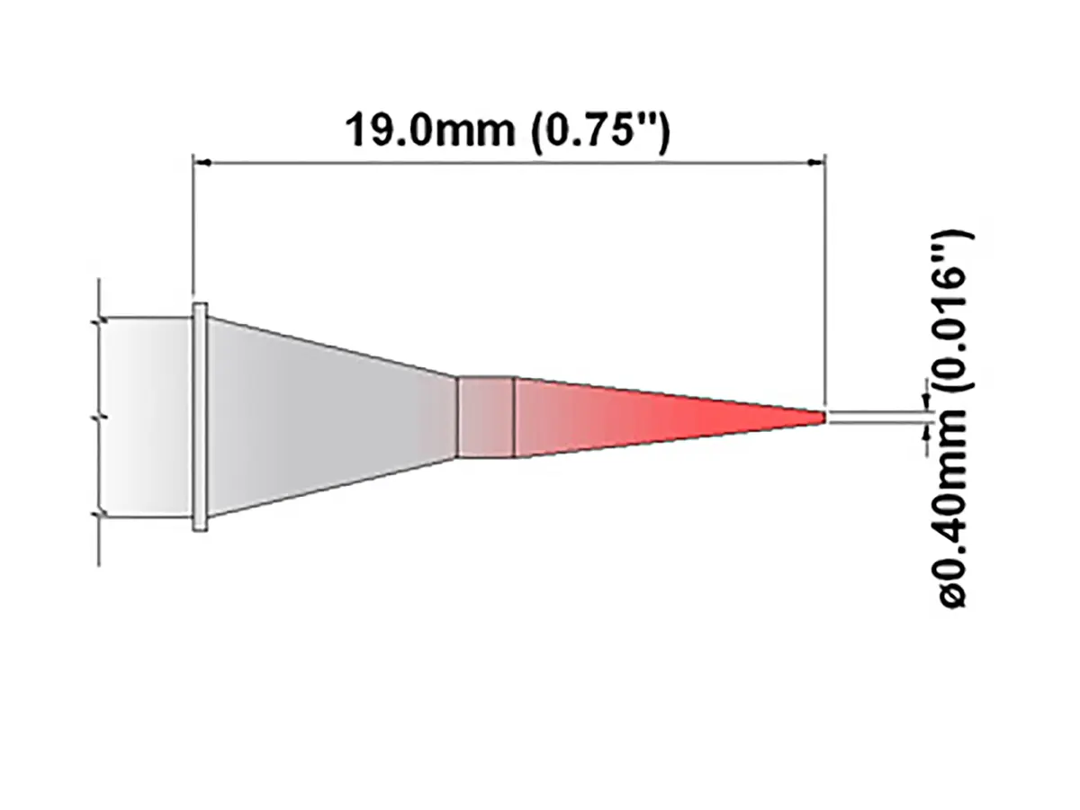 Produktfoto 1 von Thermaltronics Lötspitze 0,4 mm konisch S für MFR-PS1100, MFR-PS2200, SP200, TMT-2000PS