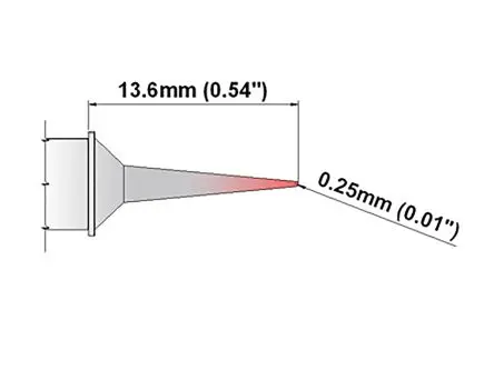 Produktfoto 1 von Thermaltronics 13.6 mm Lötspitze 0.25 mm Mikrofein S für TMT-2000S-SM