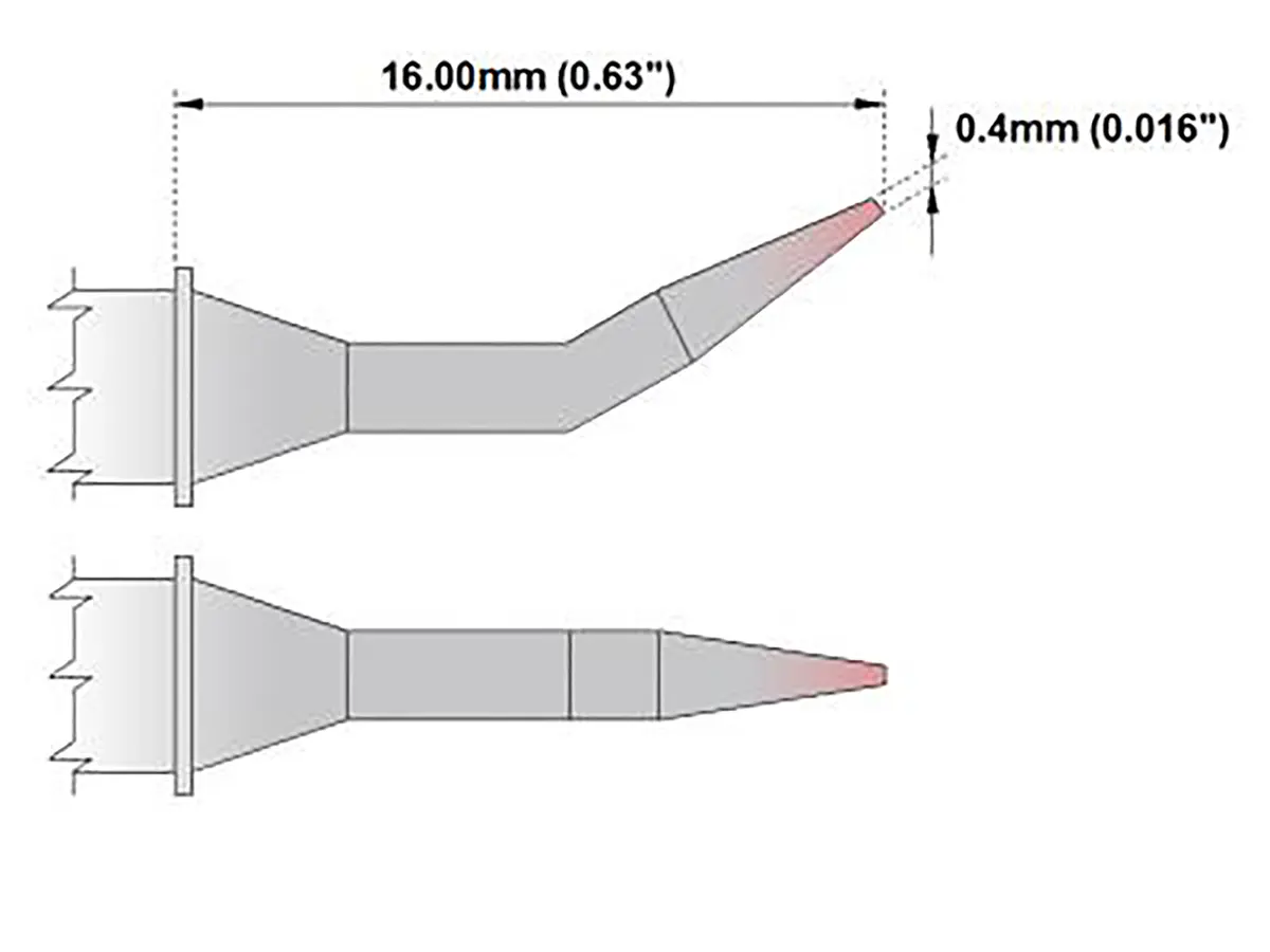 Produktfoto 1 von Thermaltronics Lötspitze 0,4 mm spitz 30° P für MFR-PS1100, MFR-PS1K, MFR-PS2200, MFR-PS2K, TMT-2000PS