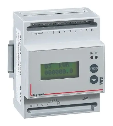 Produktfoto 1 von Legrand EMDX3 Energiemessgerät LCD Elektronik / 3-phasig 5 Eing. Impulsausgang