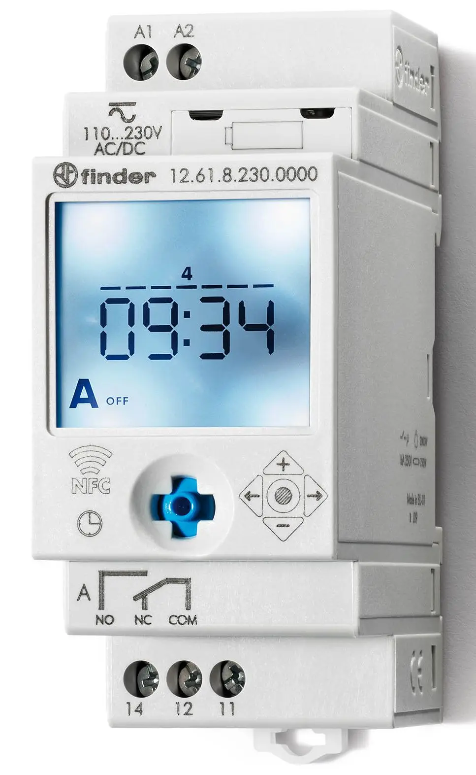 Produktfoto 1 von Finder Digital 12 DIN-Schienen-Zeitschaltuhr 230V ac/dc, Minuten, Sekunden, 1-Kanal, Schraube, 50 Speicherplätze