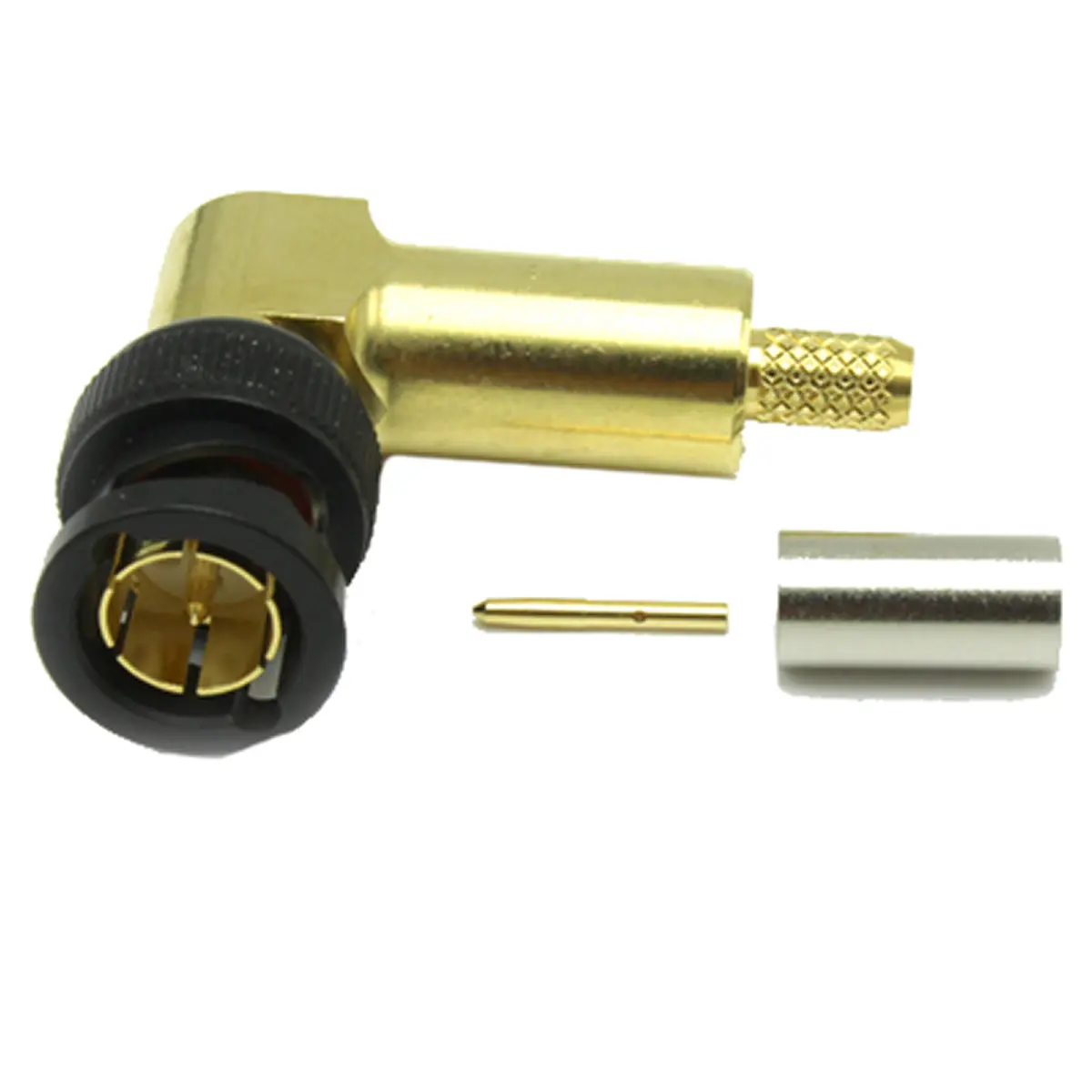 Produktfoto 1 von COAX Connectors BNC Stecker Koaxialsteckverbinder BNC-Steckverbinder, Kabel, 75 Ω Crimpbefestigung, Standard, gewinkelt