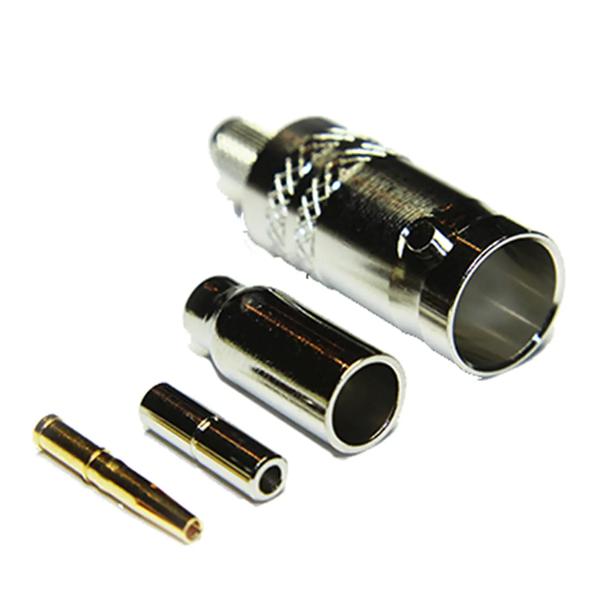 Produktfoto 1 von COAX Connectors BNC Buchse Koaxialsteckverbinder BNC-Steckverbinder, Kabel, für RG179-Kabel, 75 Ω Crimpbefestigung,