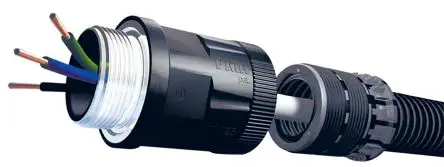 Produktfoto 1 von PMA VNV Polyamid 6 Kabelrohr Befestigung Kabelrohr M50 x 1.5 48 mm Schwarz Nickel-Finish IP68