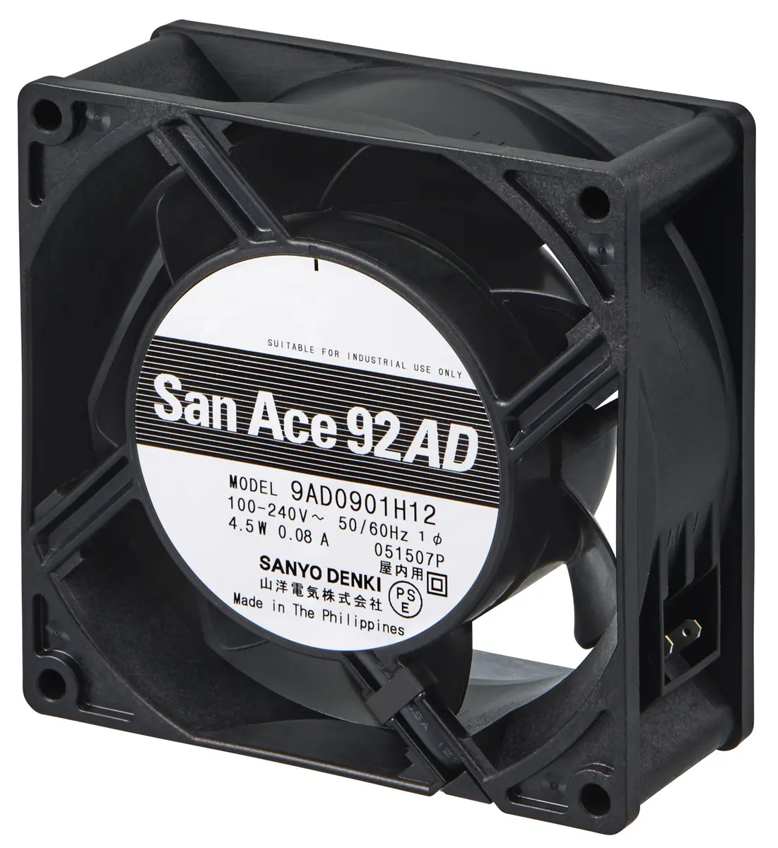 Produktfoto 1 von Sanyo Denki San Ace 9AD AC-Axiallüfter, Kugellager, 100 → 240 V ac / 3W, 92 x 92 x 38mm, 3100U/min, 70.8m³/h