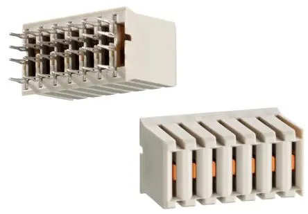 Produktfoto 1 von Fischer ERmet, 2 mm Backplane-Steckverbinder Universal Leistungsmodul, 7-polig Stecker, 4-reihig, gewinkelt,