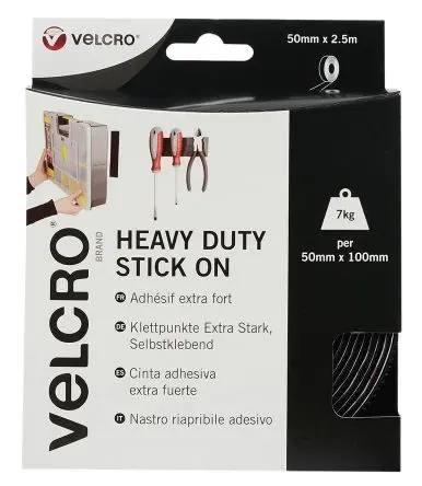 Produktfoto 1 von Velcro Klettband, 50mm x 2.5 m, Schwarz