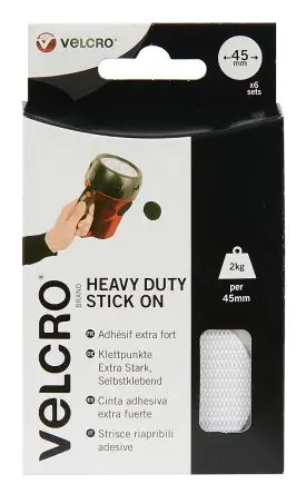 Produktfoto 1 von Velcro Klettband, 45mm x 45 mm, Weiß