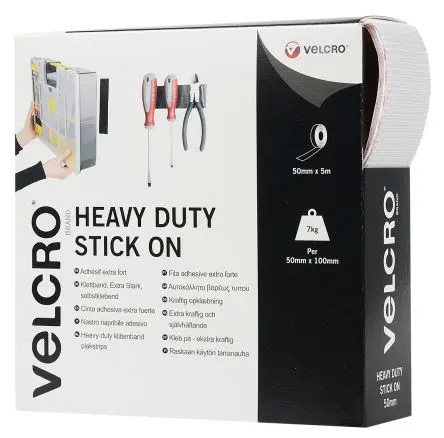 Produktfoto 1 von Velcro Klettband, 50mm x 5 m, Weiß