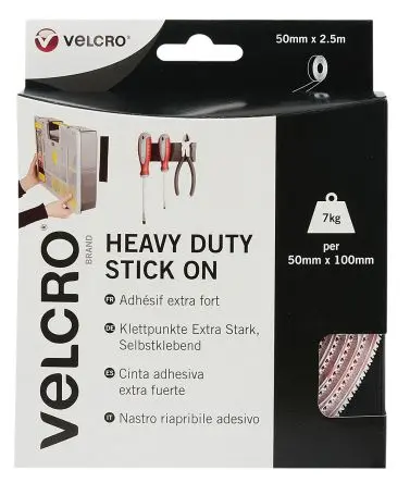 Produktfoto 1 von Velcro Klettband, 50mm x 2.5 m, Weiß