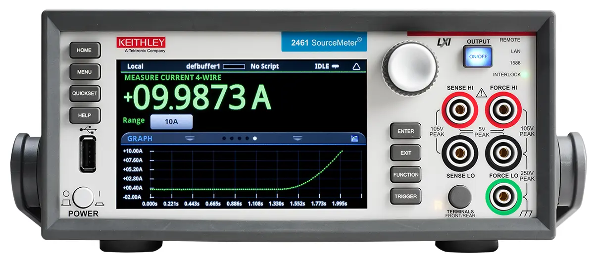 Produktfoto 1 von Keithley 2400 1 Sourcemeter 1000W, 200 mV to 100 V / 10 (Pulsed Output) A, 7 (DC Output) A, 2 Ω to 200 MΩ
