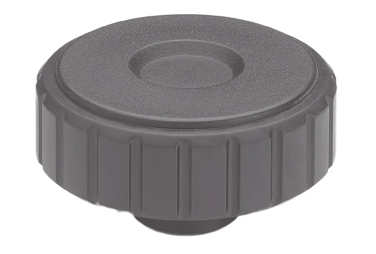 Produktfoto 1 von Elesa Feststellschraube Schwarz M8 Polypropylen x 13 mm Gerändelt, mit Gewindebohrung Ø 44 mm