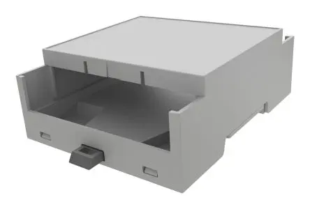 Produktfoto 1 von Italtronic DIN-Schienengehäuse, Geh.Mat. ABS 32.2 mm, Gehäusekit 90 mm, Grau, DIN-Hutschiene 87mm, Serie 4M XTS Compact