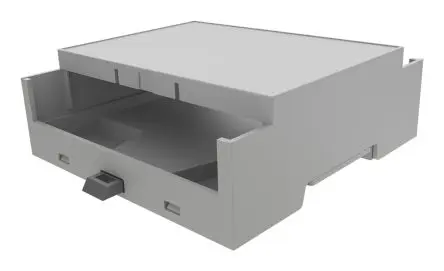 Produktfoto 1 von Italtronic DIN-Schienengehäuse, Geh.Mat. ABS, IM01 90 mm, Grau, DIN-Hutschiene 24mm, Serie Modulbox XTS