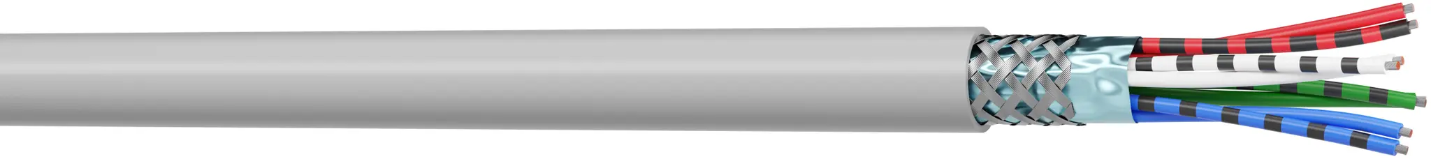 Produktfoto 1 von AXINDUS MP22E Datenkabel, 5-paarig 0,22 mm² Ø 7.9mm, Kupfergeflecht geschirmt PVC isoliert Twisted Pair Grau