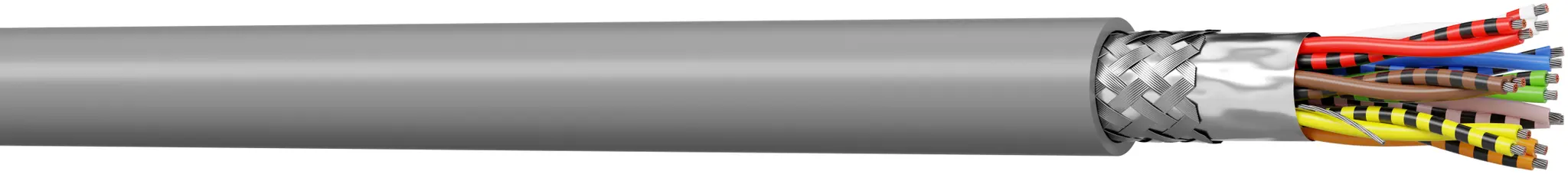 Produktfoto 1 von AXINDUS MP22E Datenkabel, 8-paarig 0,22 mm² Ø 8.1mm, Kupfergeflecht geschirmt PVC isoliert Twisted Pair Grau