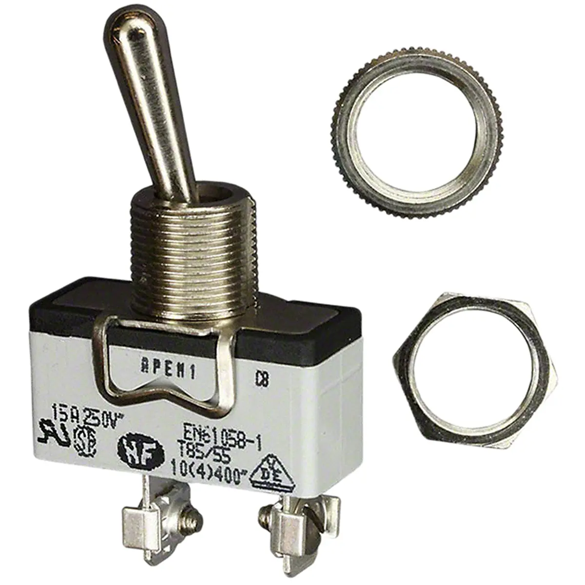 Produktfoto 1 von APEM Panel Kippschalter 1-poliger Umschalter, Ein-Ein, 24 V dc, 400 V ac, 10A, Schraube
