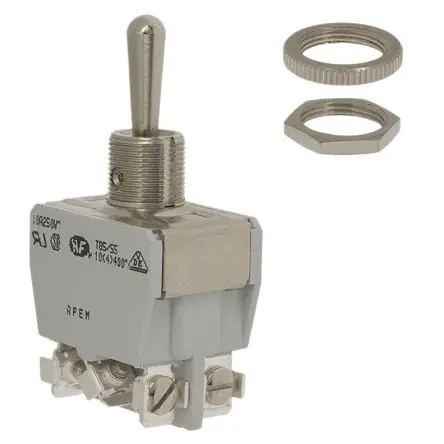 Produktfoto 1 von APEM Panel Kippschalter 2-poliger Wechsler, Ein-Ein, 24 V dc, 400 V ac, 10A, Schraube