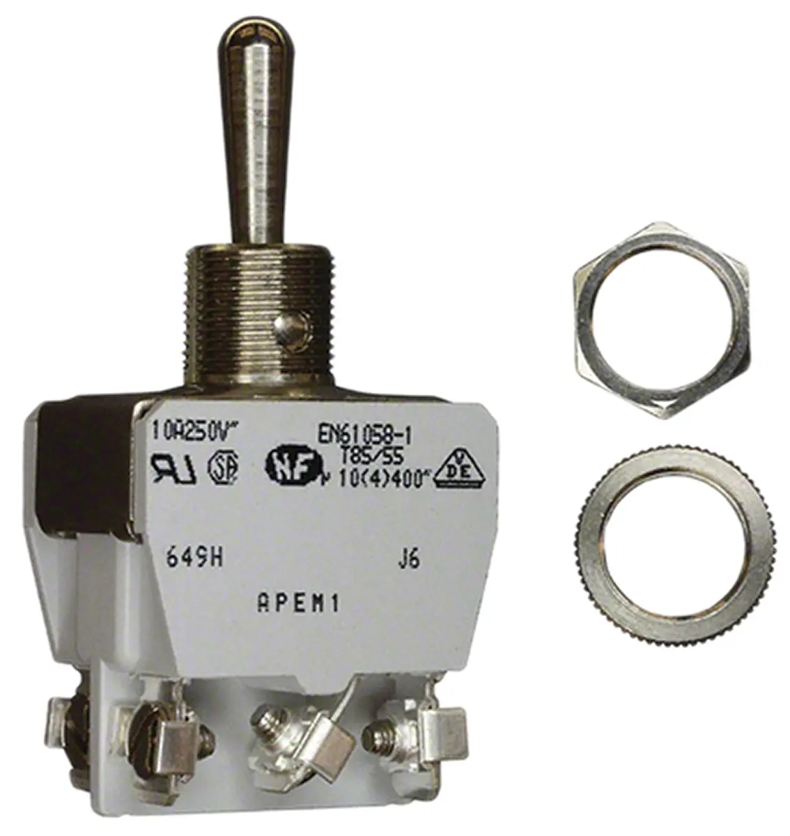 Produktfoto 1 von APEM Panel Kippschalter 2-poliger Wechsler, Ein-Aus-Ein, 400 V ac, 10A, Schraube