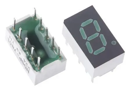 Produktfoto 1 von Broadcom HDSP LED-Anzeige 7 Segmente 1 Zeichen Anode, Grün 571nm 475μcd Zeichenbreite 4.2 mm Rechts Zeichenhöhe 7.6 mm