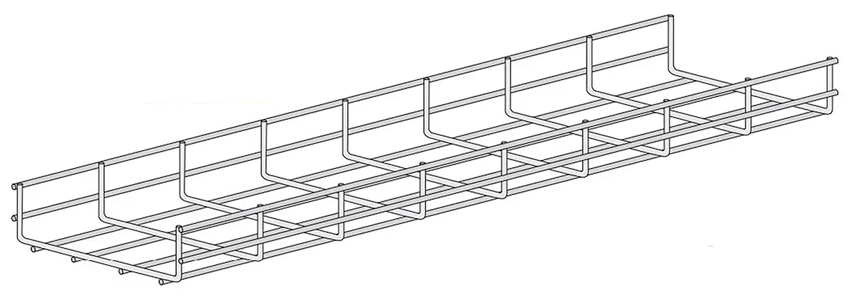 Produktfoto 1 von RS PRO Kabelrinne, T. 60 mm x 200 mm x 3 m Elektrogalvanisierter Stahl