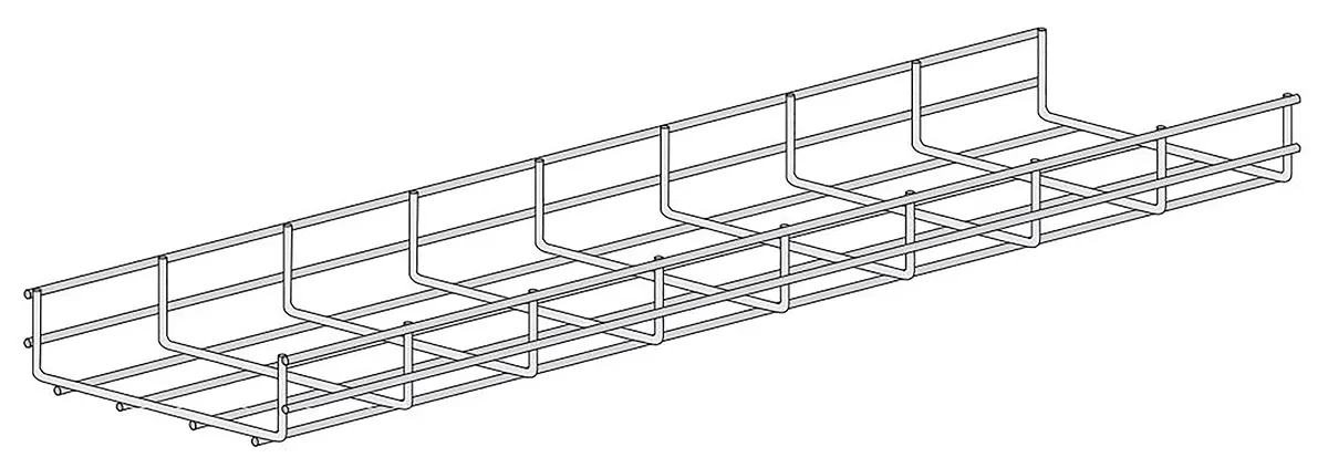 Produktfoto 1 von RS PRO Kabelrinne, T. 60 mm x 300 mm x 3 m Elektrogalvanisierter Stahl