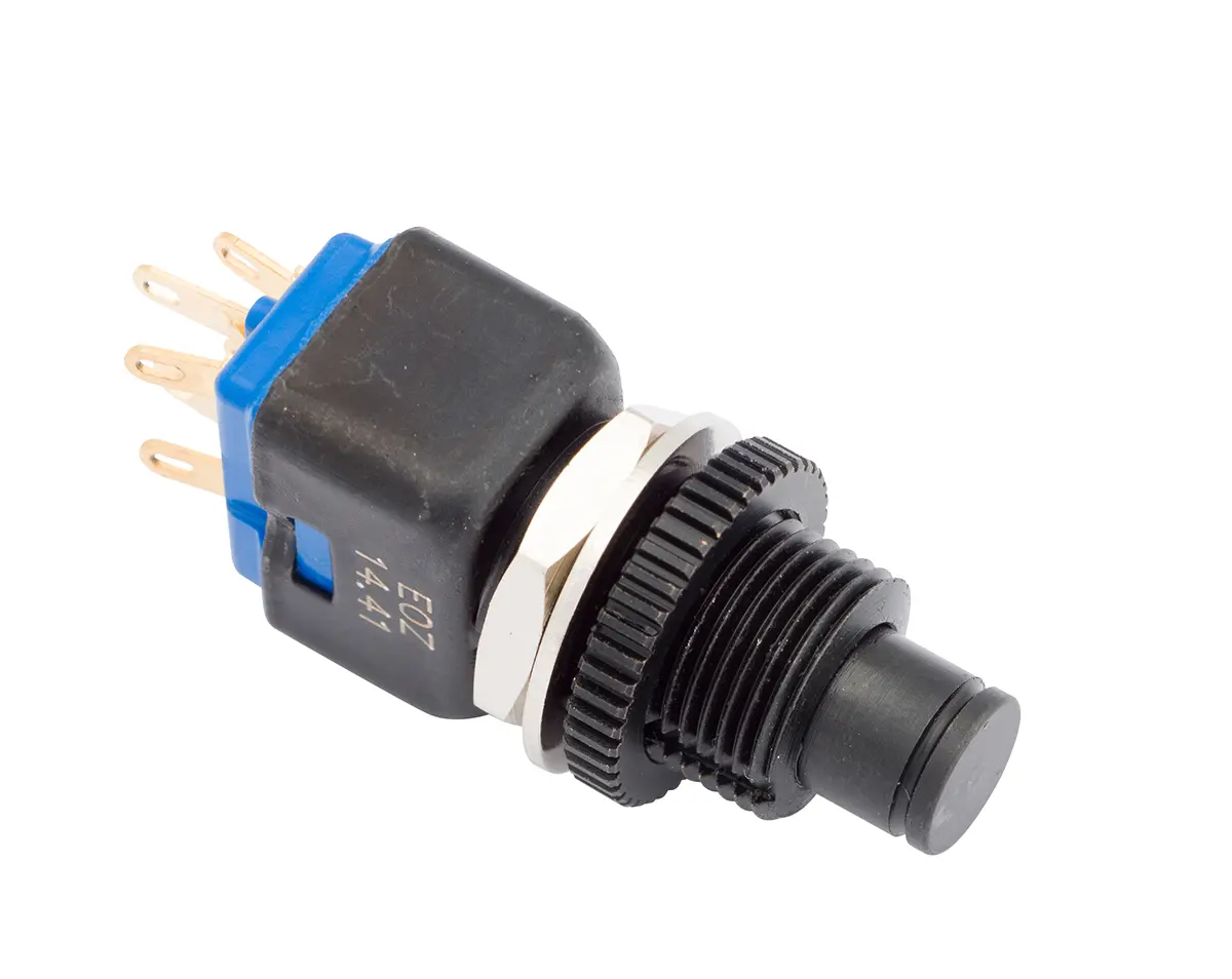Produktfoto 1 von EOZ DJET Druckschalter Tastend Panel Ø 10.2 mm, 2-poliger Umschalter / 100 μA, IP65, IP40
