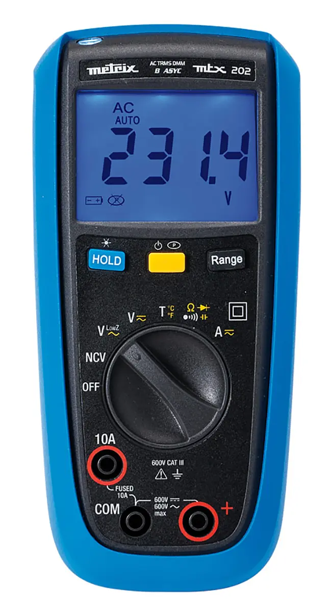 Produktfoto 1 von Metrix Tragbar Digital Multimeter Echteffektivwert, CAT III 600 V ac