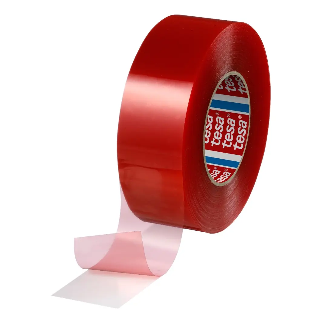 Produktfoto 1 von Tesa 04965-00014-00 Kunststoff-Klebeband doppelseitig, transparent, -30°C bis +200°C, Stärke 0.205mm, 50mm x 50m