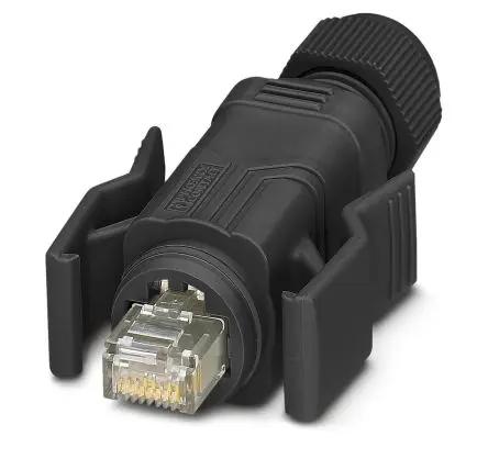 Produktfoto 1 von Phoenix Contact VS-08-RJ45-5-Q/IP67-BK Stecker Cat.5 RJ45-Steckverbinder, 1-Port 8-polig Abgeschirmt Kabel Gerade