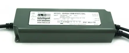 Produktfoto 1 von Intelligent LED Solutions LED-Treiber, 120 W 305V, 90 V LED-Treiber 5A, Ausgang 24V 0 bis 10 V PWM-Widerstand