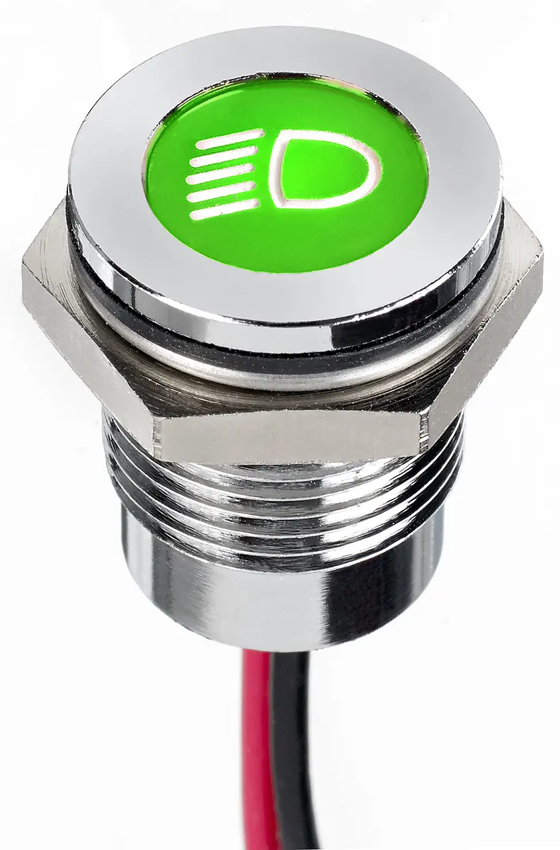 Produktfoto 1 von APEM Q 14 LED-Anzeige Blau Anzeige, Anschlusskabel 13.2V dc 14 mm, IP67