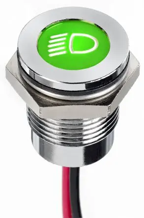 Produktfoto 1 von APEM Q 14 LED-Anzeige Blau Anzeige, Anschlusskabel 13.2V dc 14 mm, IP67