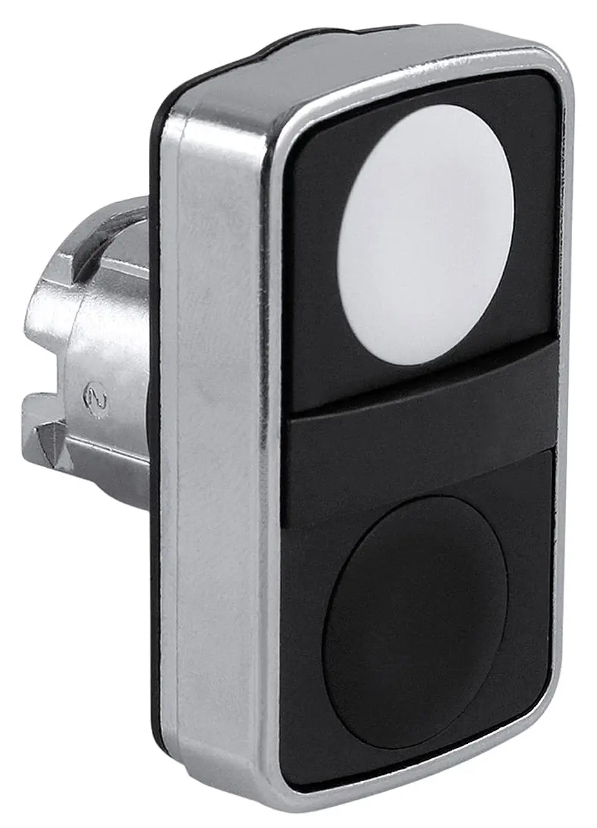 Produktfoto 1 von Schneider Electric Harmony Drucktastenkopf Ø 22 mm, Schwarz, Weiß Tastend Rechteckig Rechteckig Metall, IP67