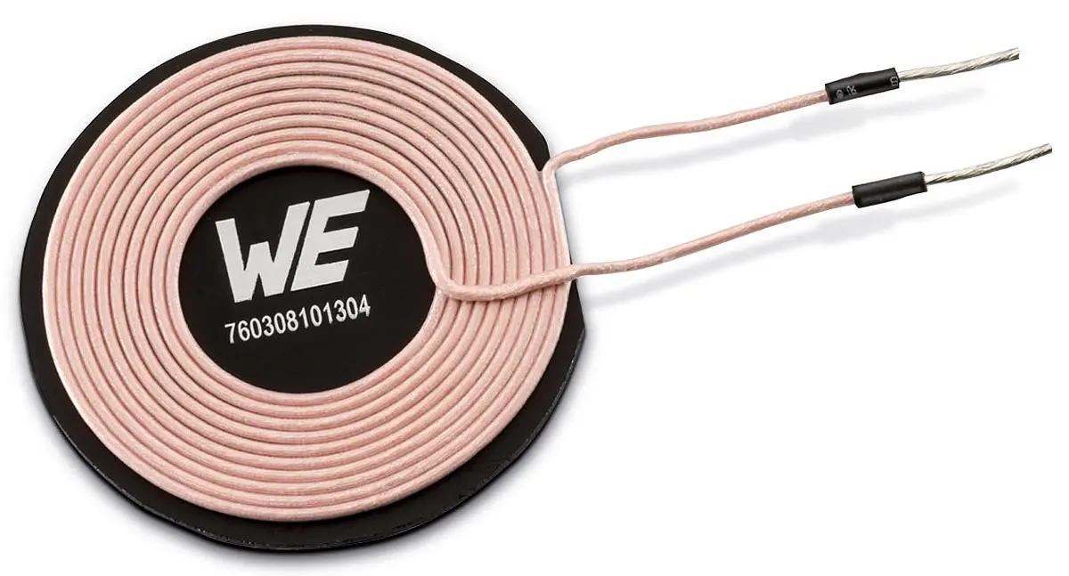 Produktfoto 1 von Wurth Elektronik WE-WPCC Drahtlose Ladespule 6.3 μH Übertrager 48 mΩ 6 A Ø 47.5 mm