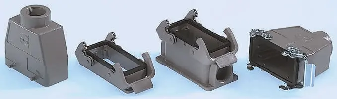 Produktfoto 1 von HARTING Han B Gehäuse für robusten Stromversorgungsstecker 2 Hebel 2, Oberfläche 16B Steckverbindergehäuse, IP65