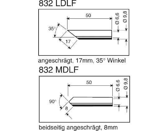Produktfoto 1 von Ersa Lötspitze 17 mm Angeschrägt 35° Serie 832 für Elektrowerkzeug