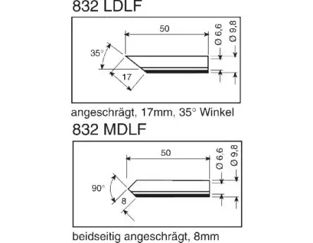 Produktfoto 1 von Ersa 50 mm Lötspitze 17 mm Angeschrägt 35 ° 832 für Elektrowerkzeug