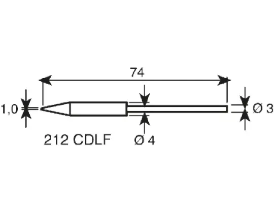 Produktfoto 1 von Ersa Lötspitze 1 mm flach Serie 212 für Mikrowerkzeug