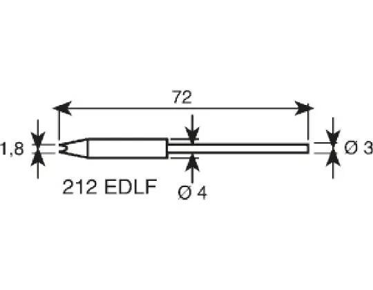 Produktfoto 1 von Ersa Lötspitze 1.8 mm flach Serie 212 für Mikrowerkzeug