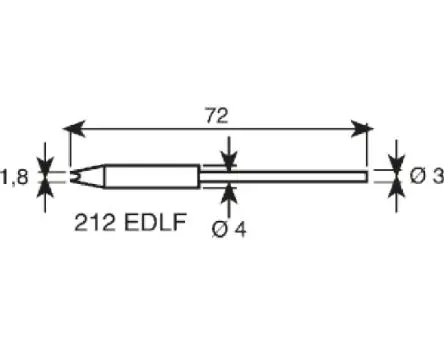Produktfoto 1 von Ersa 72 mm Lötspitze 1.8 mm Meißel 212 für Mikrowerkzeug