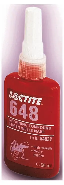 Produktfoto 1 von Loctite Loctite 648 Fügeklebstoff, Hoch Flüssig Grün Urethanmethacrylat, Flasche 5 ml, 175 °C, -55 °C
