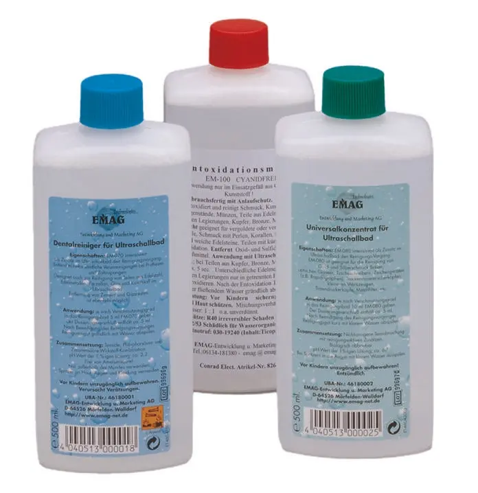 Produktfoto 1 von Emag Ultraschall-Reinigungsflüssigkeit, Flasche 500 ml