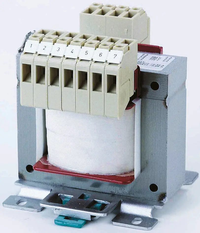 Produktfoto 1 von Siemens 160 VA DIN-Schienen-Trafo, Primär 400 V ac / Sekundär 24 V Schraubanschlussklemme, Schienenverkehr 1 Ausg., 106