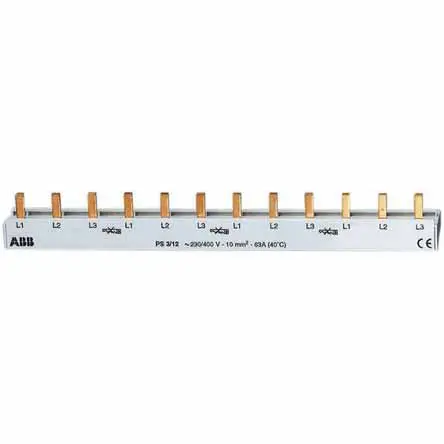 Produktfoto 1 von ABB, PS Reihe Stromschiene, 3 -phasig, 400 V ac 63 A, 17.5 mm Raster, PS3 Reihe